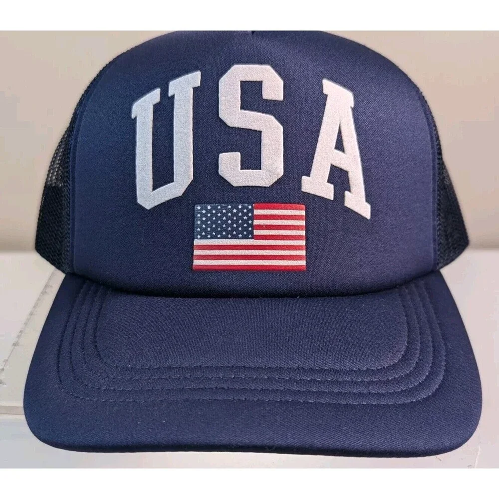 NEW Local Crowns Trucker Cap Snapback USA America Hat Navy